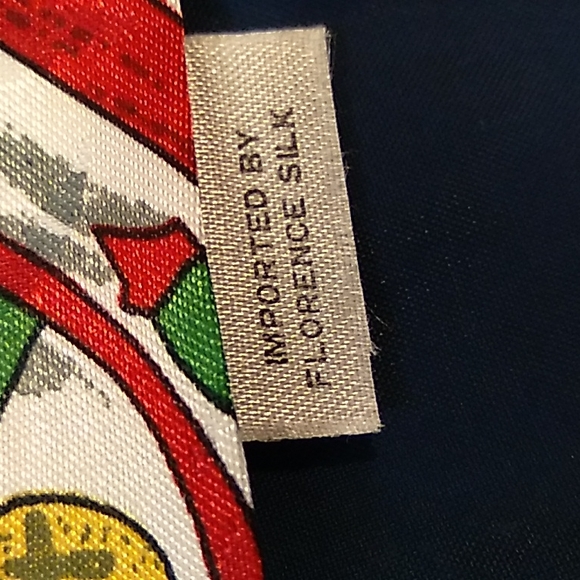 Florence & K Inc Navy Blue Golfer Bag Silk Neck Tie - Picture 4 of 5